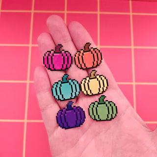 Mini Pixel Art Pumpkin Stickers