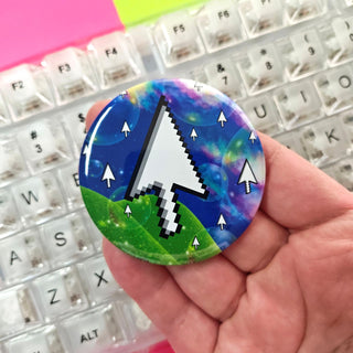 Retro Computer Cursor Button | Y2K Aesthetic Magnet
