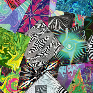 Pile of Psychedelic Holographic Stickers by AIPYR.