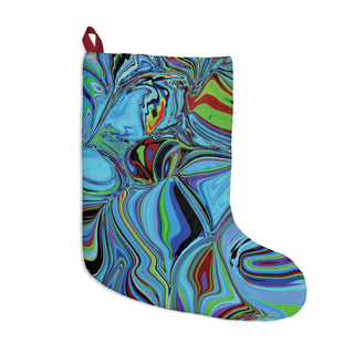 Blue Chaos Psychedelic Christmas Stocking