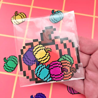 Mini Pixel Art Pumpkin Stickers