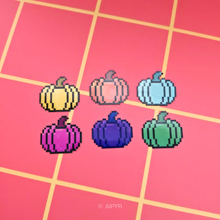 Mini Pixel Art Pumpkin Stickers