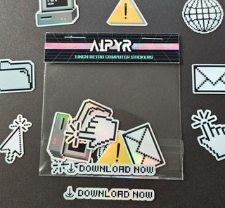 1 inch Retro Computer Stickers