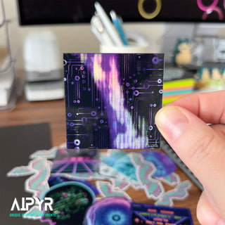 2 inch Purple Matrix Glitch Sticker