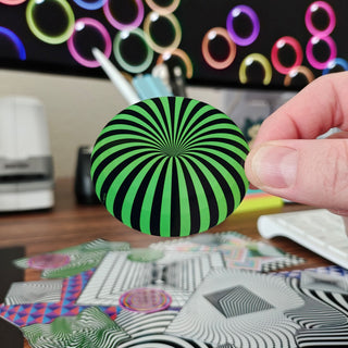 2 inch Neon Green Orb Sticker