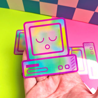 3 inch Pink Kawaii Sleepy Computer Sticker