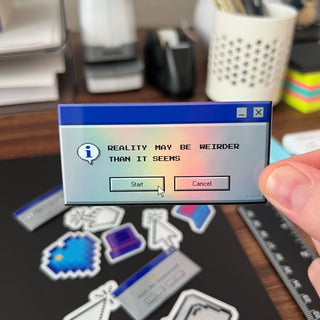 3 inch 90s Reality Popup Window Sticker