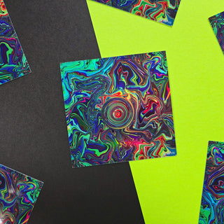 Neon Vortex Holographic Sticker