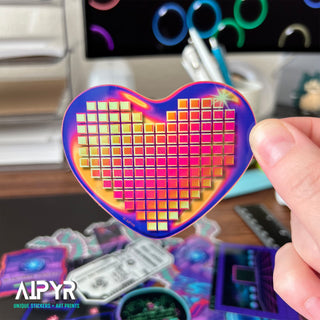 Vaporwave Heart Sticker