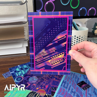 4x6 inch Vaporwave Tech Art Print