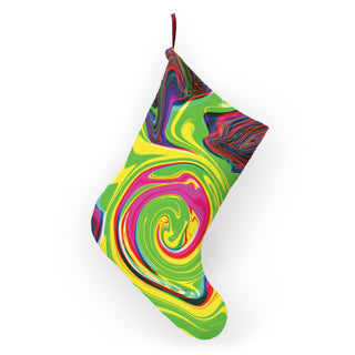 Neon Swirl Psychedelic Christmas Stocking