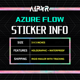 Info about the Azure Flow Holographic Sticker by AIPYR.