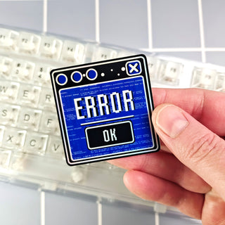 2 inch Black & Blue Computer Error Sticker