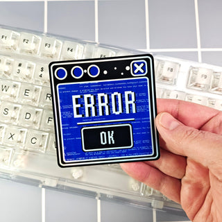 3 inch Black & Blue Computer Error Sticker