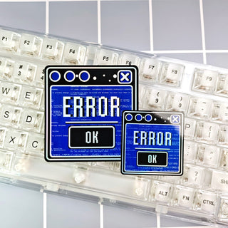 Black & Blue Computer Error Stickers