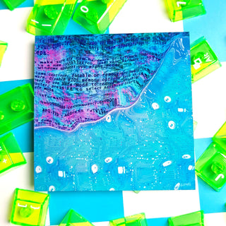 Blue Computer Glitch Sticker