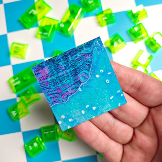 Blue Computer Glitch Sticker