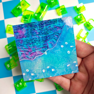 Blue Computer Glitch Sticker