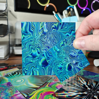 pair of Frutiger Flow Holographic Stickers