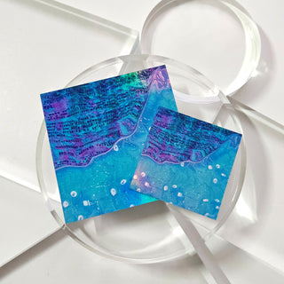 Blue Computer Glitch Sticker