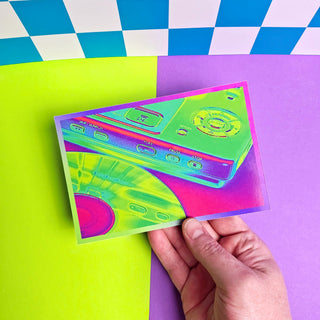 Neon Y2K CD Player Art Print
