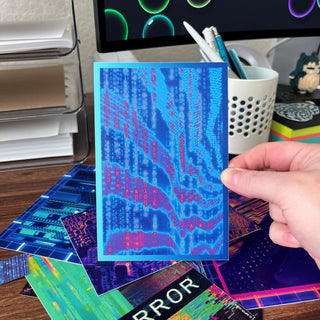 Blue Cyberpunk Glitch Mini Print