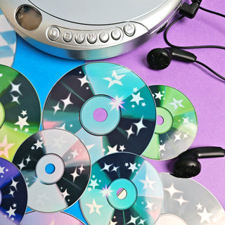 Holographic Y2K CD Sticker