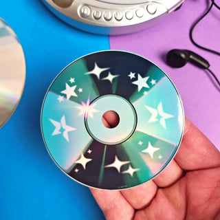 Holographic Y2K CD Sticker