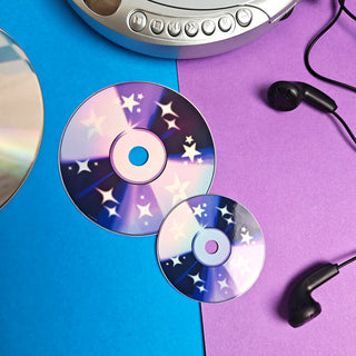 Holographic Y2K CD Sticker