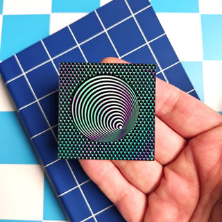 Cube Illusion Holographic Sticker