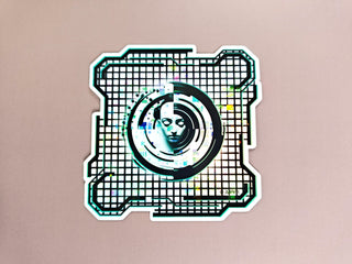 Cyber Girl Glitch Holographic Sticker