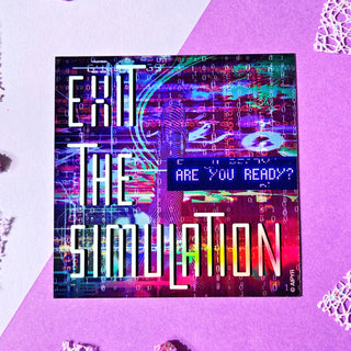 Vaporwave Exit The Simulation Sticker