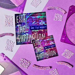 Cyberpunk Exit The Simulation Sticker