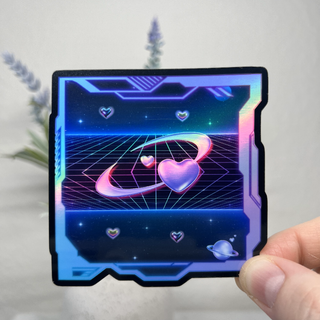 Cyberpunk Love Holographic Sticker by Aipyr