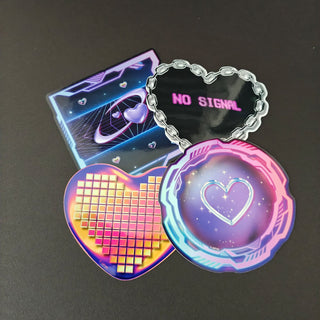 Cyberpunk Hearts Sticker Set