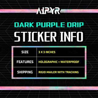 Info about the Dark Purple Drip Holographic Sticker by AIPYR.