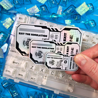 Holographic Cyberpunk Ticket Sticker