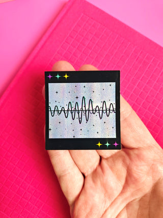 Sparkle Sound Waves Holographic Sticker