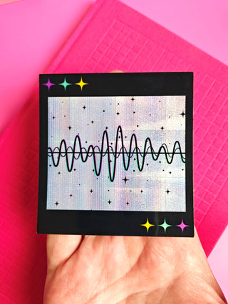 Sparkle Sound Waves Holographic Sticker