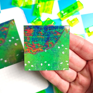 2 inch Green Computer Glitch Sticker