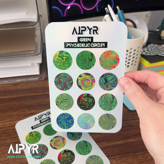 Green Psychedelic Sticker Sheet