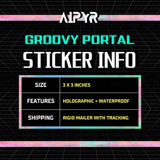 Info about the Groovy Portal Holographic Sticker by AIPYR.