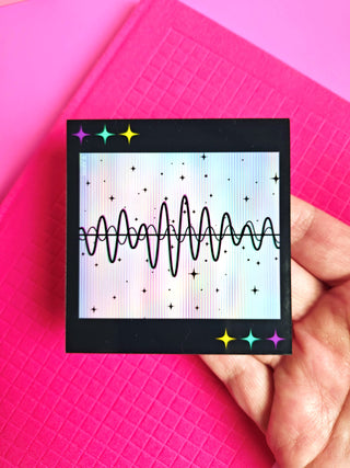 Sparkle Sound Waves Holographic Sticker