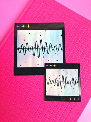 Sparkle Sound Waves Holographic Sticker