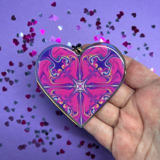 Psychedelic Heart Acrylic Keychain by AIPYR