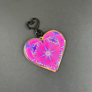 Psychedelic Heart Acrylic Keychain by AIPYR