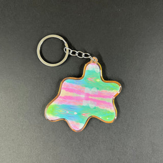 Neon Glitch Blob Keychain