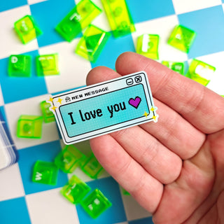 2 inch Pixel Love Computer Pop Up Sticker