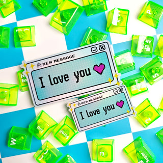 Pixel Love Computer Pop Up Stickers