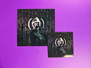 Holographic Matrix Cyber Girl Sticker